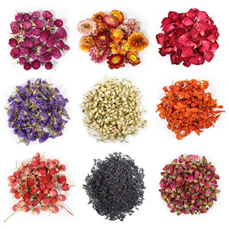 Soap Making Diy Kit - 9 Bags Dried Flowers, 100% Natural